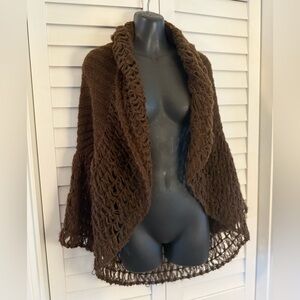 Vintage Joie Boho Brown Knit Women's Sweater Open Cardigan One Size
